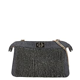 Fendi-Sac à bandoulière Fendi Peekaboo I See You Small Chain-Marron