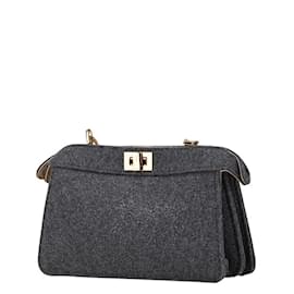 Fendi-Fendi Peekaboo I See You Small Chain Shoulder Bag-Brown