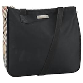 Autre Marque-Burberrys Blue Label Shoulder Bag Nylon Black Silver Auth ti2251-Black,Silvery