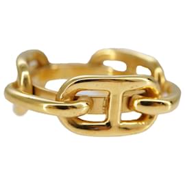 Hermès-HERMES Scarf Ring metal Gold Auth am7150-Golden