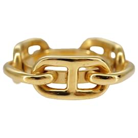 Hermès-HERMES Scarf Ring metal Gold Auth am7150-Golden