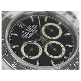 Rolex-ROLEX Daytona black Dial 16520 U series T notation luminova night glow Mens-Silvery