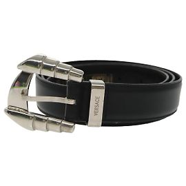 Cintura in pelle nera e argento autentica VERSACE ac3352 Nero Argento