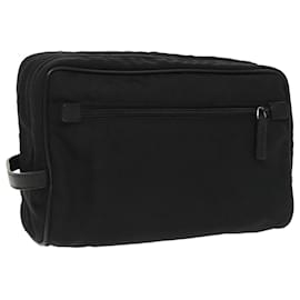 Gucci-GUCCI Clutch Bag Nylon Black Silver Auth mr639-Black,Silvery