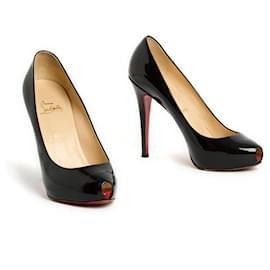 Christian Louboutin-Louboutin Escarpins EU39.5 New Very Prive Patent Leather Heels Pums UK6 US8.5-Noir