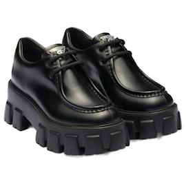 Prada-Brushed leather Monolith loafers-Black
