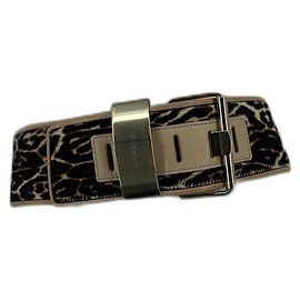 Cinto de pantera de pelo de pônei Givenchy Marrom Bege Estampa de leopardo Gold hardware