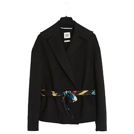 Jaqueta e Cachecol Hermès FR40 Preto Cashmere UK12 US10 Hermes Preto