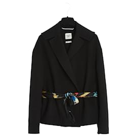 Hermès-Hermès Jacket and Scarf FR40 Black Cashmere UK12 US10 Hermes-Black