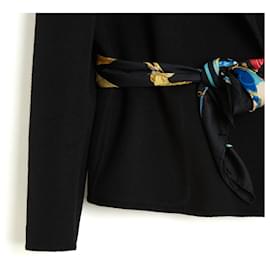 Hermès-Hermès Jacket and Scarf FR40 Black Cashmere UK12 US10 Hermes-Black