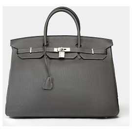 Hermès Bolsa HERMES Birkin 40 em Couro Cinza - 102260 Cinza
