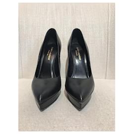 Saint Laurent-SAINT LAURENT Heels T.EU 37 Leather-Black