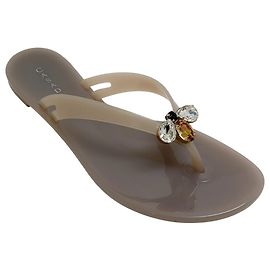 Casadei Queen Bee Chic Jelly Slide Sandals Beige