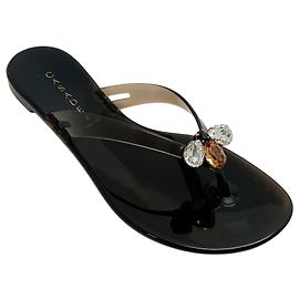 Casadei Queen Bee Nero Jelly Slide Sandals Black