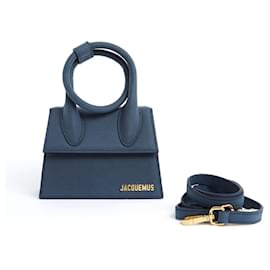 Jacquemus-Jacquemus Sac Chiquito Noeud Dark Blue Canvas Chiquito Knot Hand shoulder bag New-Navy blue
