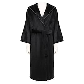 Brunello Cucinelli-Brunello Cucinelli Bead Embellished Black Velvet Coat-Black
