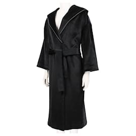 Brunello Cucinelli-Brunello Cucinelli Bead Embellished Black Velvet Coat-Black