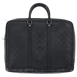 Louis Vuitton-Louis Vuitton Porte-Documents Voyage PM Bag in Black Leather-Black