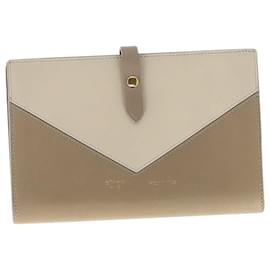 Céline-Celine Bi-Fold Wallet in Beige Leather-Beige