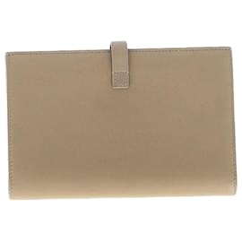 Céline-Celine Bi-Fold Wallet in Beige Leather-Beige