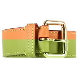 Louis Vuitton-Louis Vuitton Buckle Belt in Beige Leather-Beige