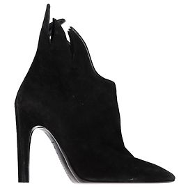 Bottega Veneta Flame Heeled Ankle Boots in Black Suede Black