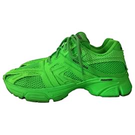 Balenciaga- Balenciaga Phantom Lace-Up Sneakers in Green Polyester-Green,Olive green