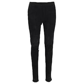 Gucci- Gucci Zipped Skinny Pants in Black Suede-Black