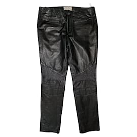 Autre Marque-RICANO Donna Tight Low Waist Biker Leather Jeans, size L-Black