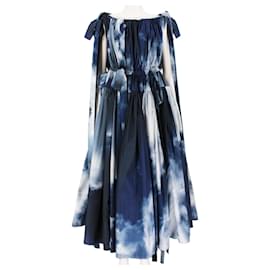 Robe Sky d'Alexander McQueen Blanc Bleu Bleu foncé