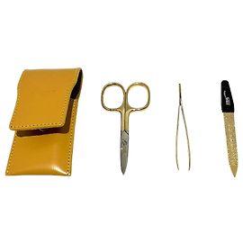 Loewe Lederpflege-Set Schere Pinzette Golden