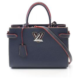 Louis Vuitton Epi Leder Twist Tote Bag M54980 Blau