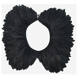 Miu Miu Collo in piume d'oca nere Nero