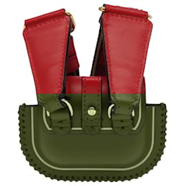 Fendi-Pochette en cuir rouge pour AirPods FENDI Auth ac3375-Rouge
