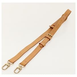 Louis Vuitton-LOUIS VUITTON Adjustable Shoulder Strap Leather 36.2""-43.3"" Beige Auth 98691-Beige