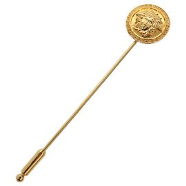 Broche en métal doré Gianni Versace Auth ac3343 Doré