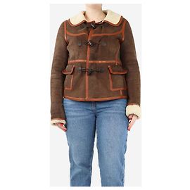 Mulberry Brown shearling coat - size UK 14 Brown