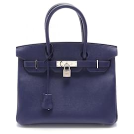 Hermès-Sac à main Hermès Birkin 30 bleu marine-Bleu
