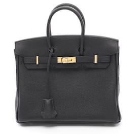 Hermès-Sac à main Hermès Birkin 25 Togo Noir-Noir