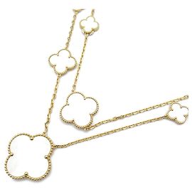 Van Cleef & Arpels Magic Alhambra Au750 Halskette aus Perlmutt Weiß