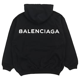 Balenciaga-Balenciaga Cotton Back Logo Oversized Pullover-Black