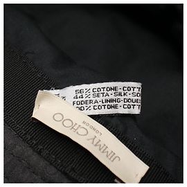 Jimmy Choo Silk Cotton Monogram Hat Black