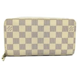 Louis Vuitton-Louis Vuitton Zippy Wallet Damier Azur Ivory N60019-White