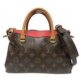 Louis Vuitton Monogram Pallas BB M41734 2way Bag Red