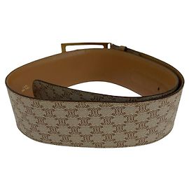Céline Celine Macadam Pferdekutschen-Gürtel PVC/Leder Braun