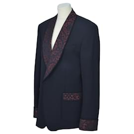 Dolce & Gabbana-Black/Red Sicilia Fit Embroidered Men's Blazer-Black