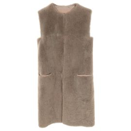 Bottega Veneta Shearling Vest Beige Beige