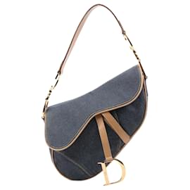 Dior-Christian Dior Classic Saddle Shoulder Bag in Denim-Navy blue