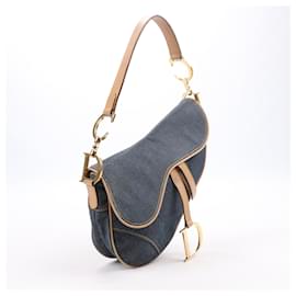 Dior-Christian Dior Classic Saddle Shoulder Bag in Denim-Navy blue
