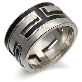 Hermès Hermes Silver925 Ring Move Ash #8.5 Black